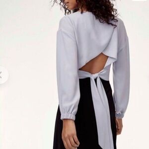 Wilfred Light Blue Wrap Blouse Top